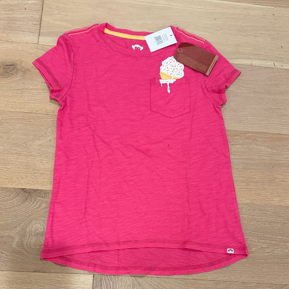NWT Appaman Hot Pink Girls Short Sleeve Tee with Ice Cream Design size 14 - Picture 5 of 7